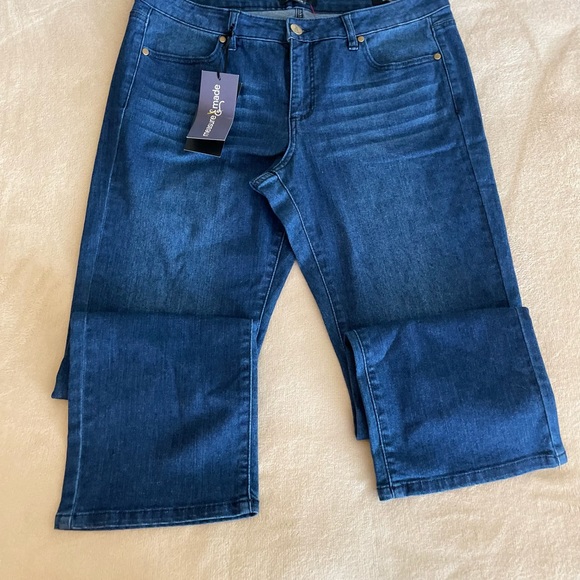 Measure and Made Wide Leg Crop Straight Jeans - Size 14 - Picture 5 of 16